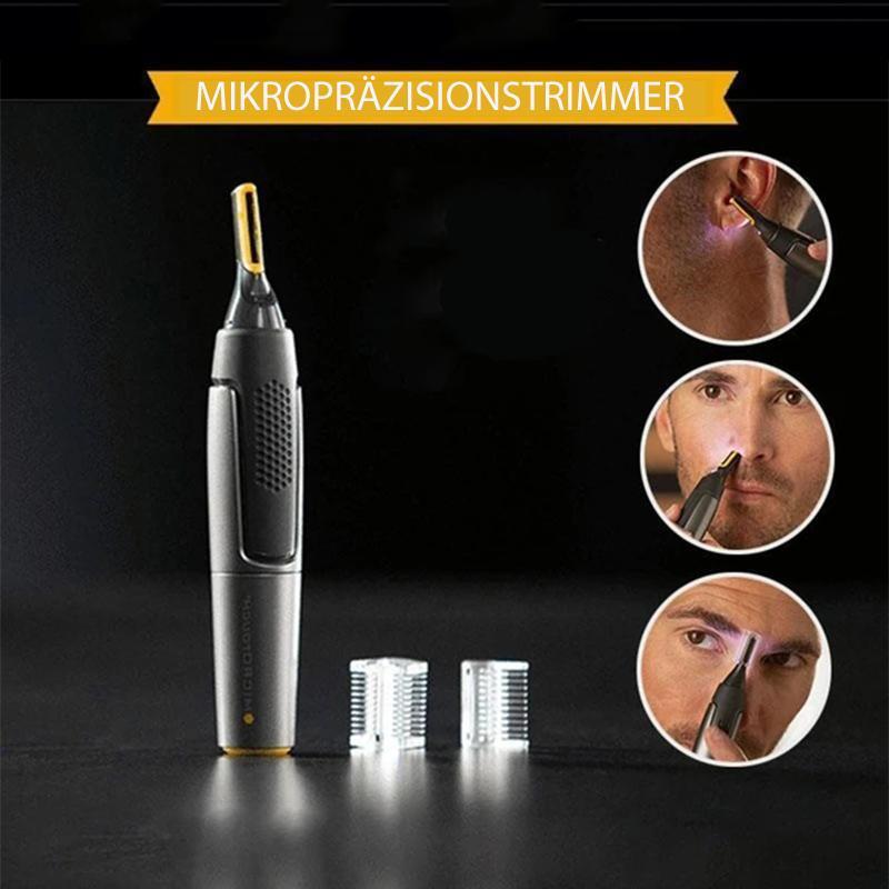 Glevato | Professional Ultra-Thin Precision Trimmer | Titanium Stainless Steel Blades | Integrated LED Light | Micro-Oscillation Technology | For Nose, Ears & Contours