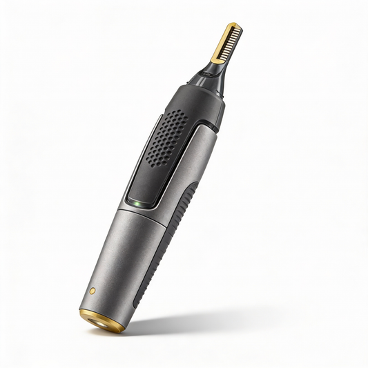 Glevato | Professional Ultra-Thin Precision Trimmer | Titanium Stainless Steel Blades | Integrated LED Light | Micro-Oscillation Technology | For Nose, Ears & Contours