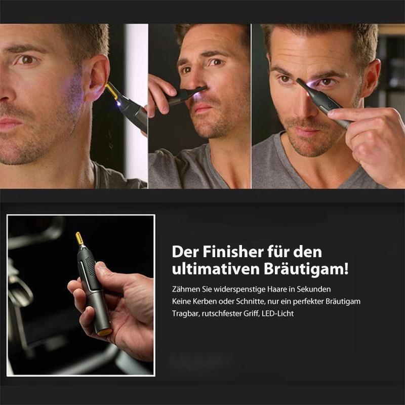 Glevato | Professional Ultra-Thin Precision Trimmer | Titanium Stainless Steel Blades | Integrated LED Light | Micro-Oscillation Technology | For Nose, Ears & Contours
