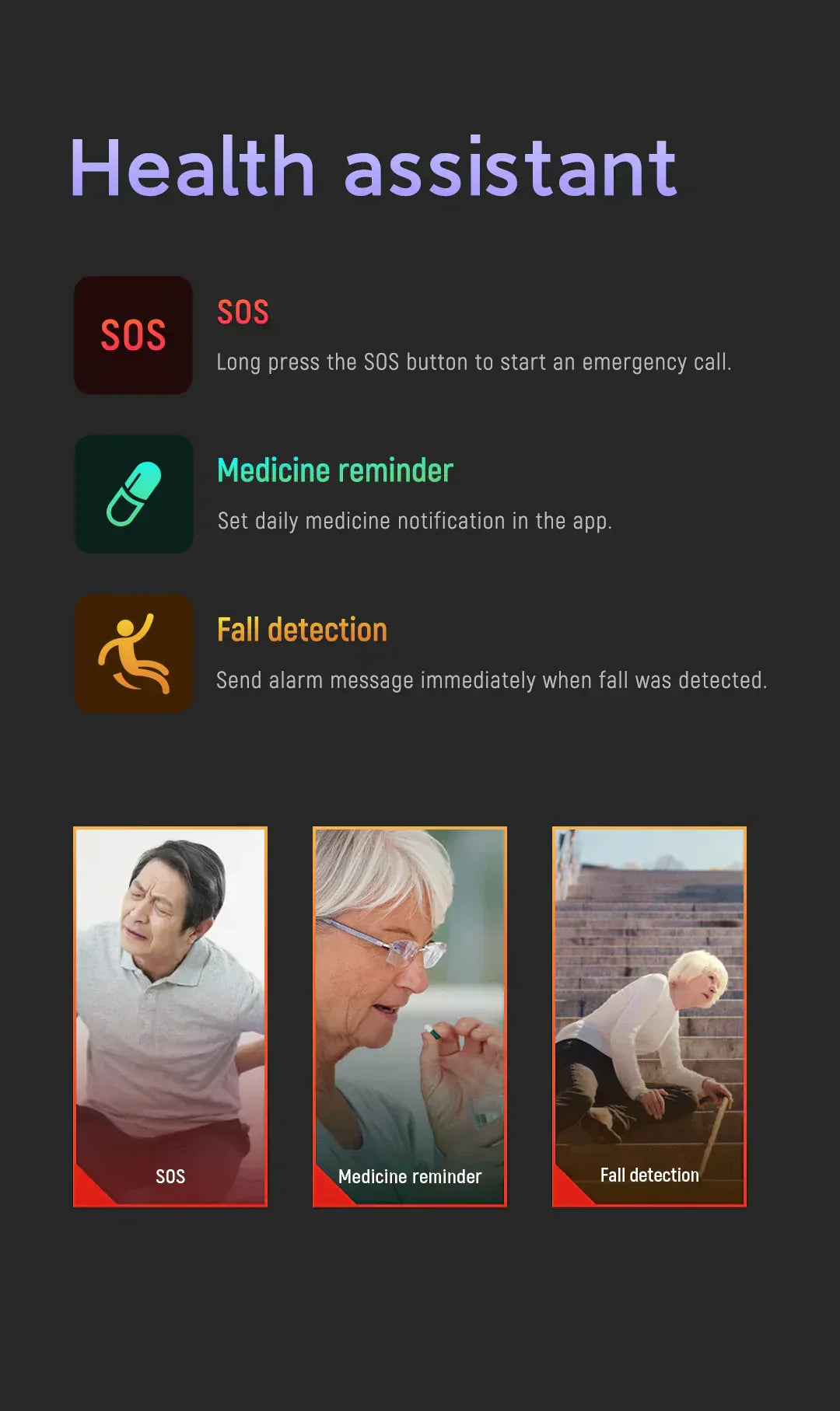 Glevato | Senior Safety Watch with Fall Detection and GPS – Smart Care Smartwatch