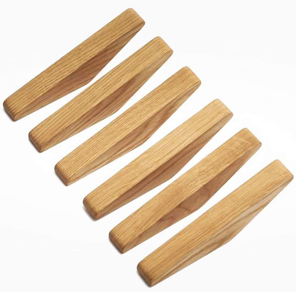 Glevato | Set of Wall Hooks Nordhaak – 6 Minimalist Clothing Hooks Made of Solid Wood