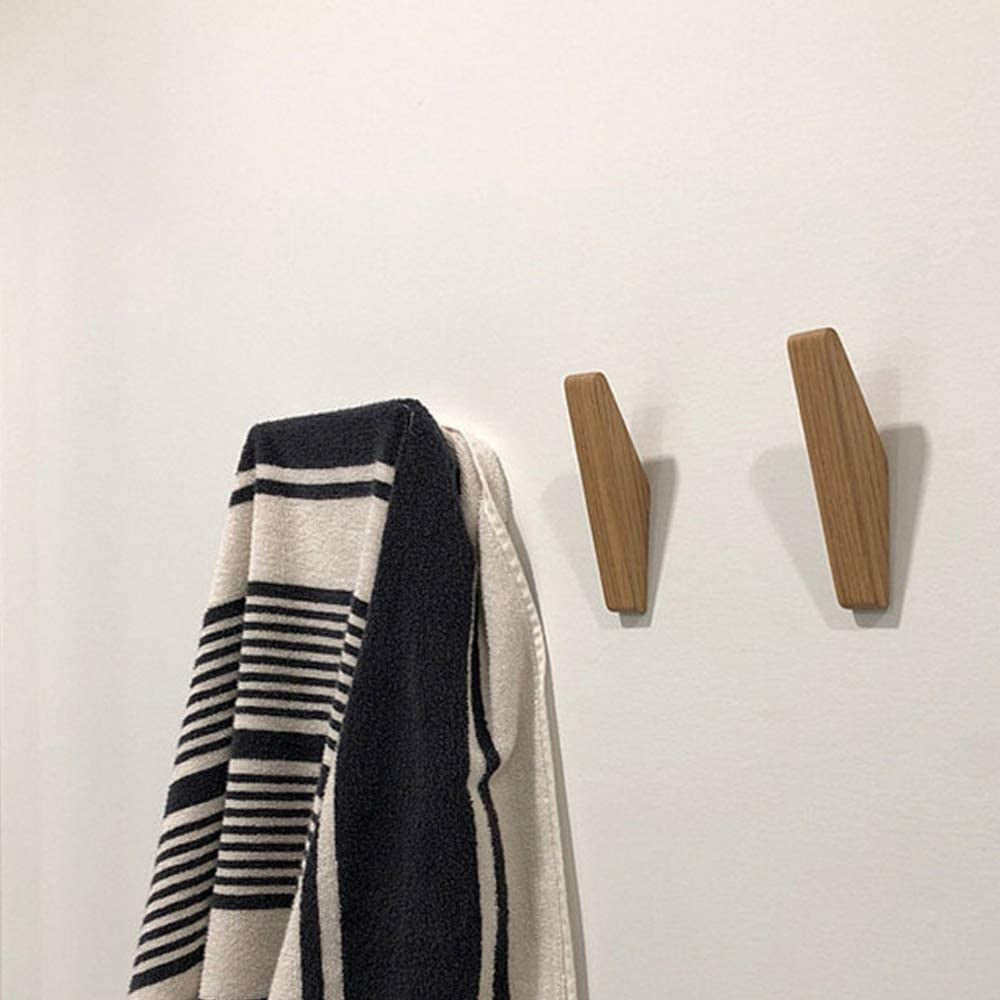 Glevato | Set of Wall Hooks Nordhaak – 6 Minimalist Clothing Hooks Made of Solid Wood