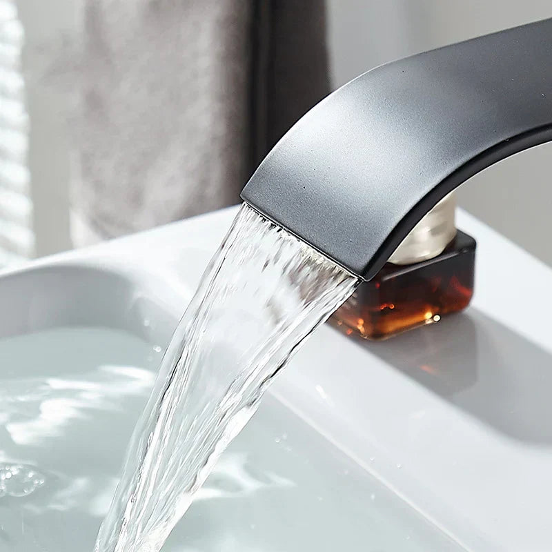 Glevato Sink Mixer Aqualis Noir | Stainless Steel | Hot & Cold Water | For Bathroom & Guest Toilet