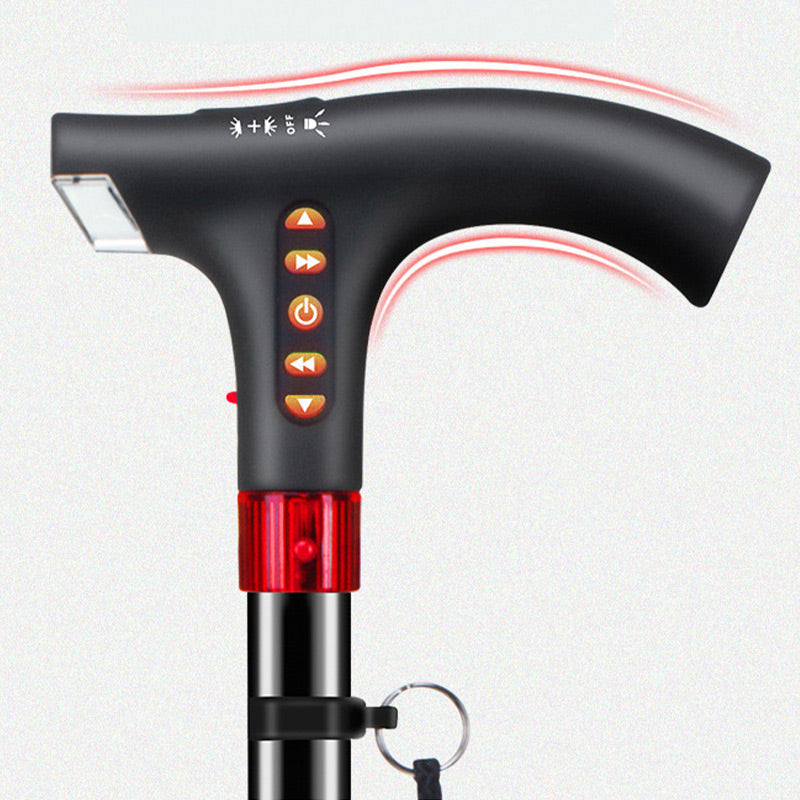 Glevato | Smart Walking Stick | LED Light Radio Emergency Alarm | Adjustable