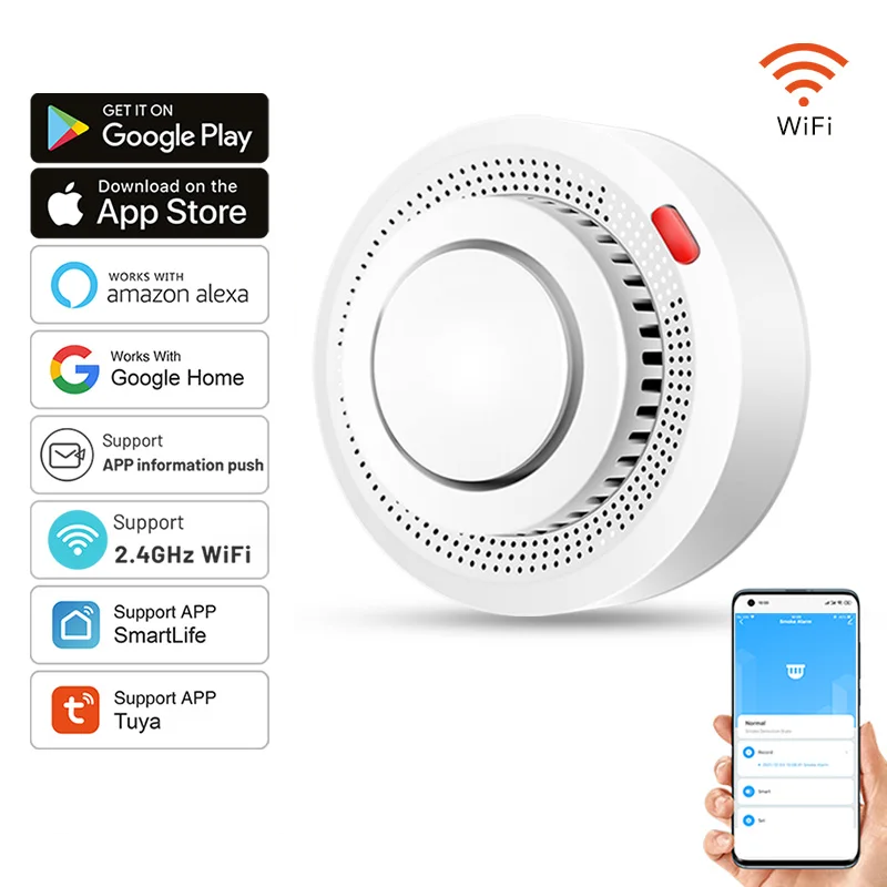 Glevato | Smart WiFi Smoke Detector Fire Alarm 85dB – SafeSense