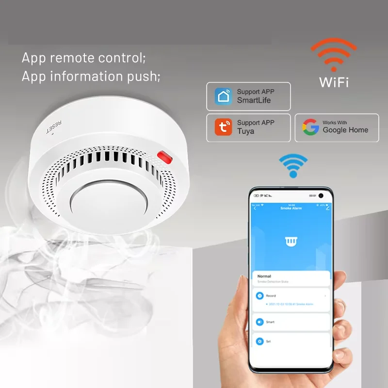 Glevato | Smart WiFi Smoke Detector Fire Alarm 85dB – SafeSense