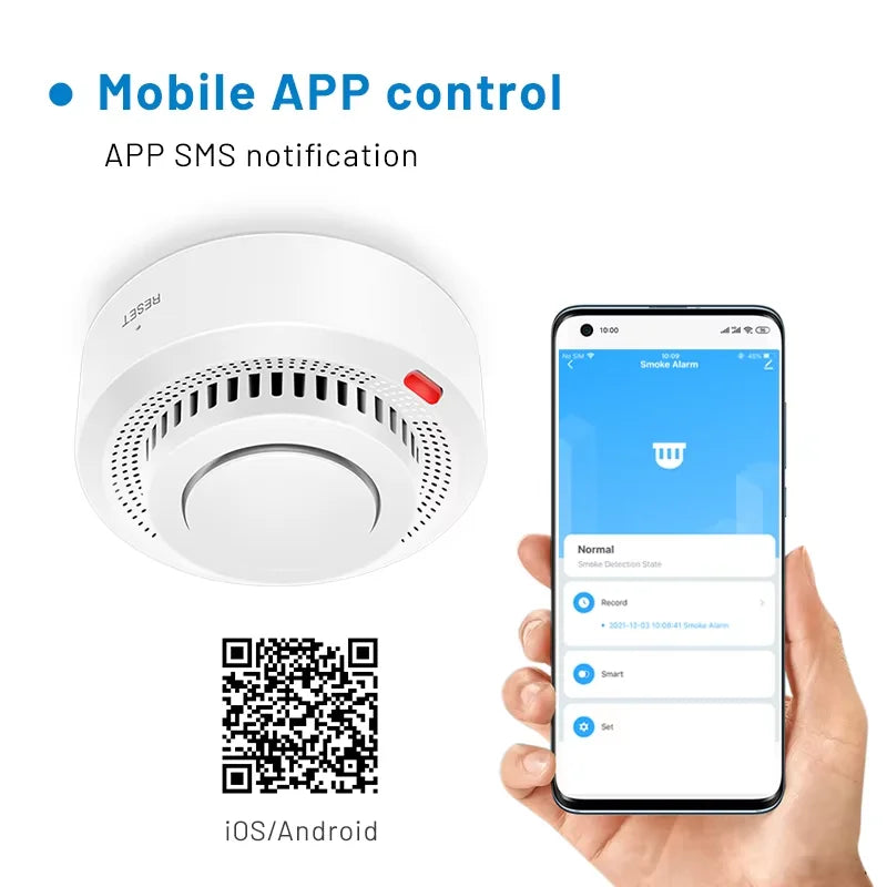 Glevato | Smart WiFi Smoke Detector Fire Alarm 85dB – SafeSense