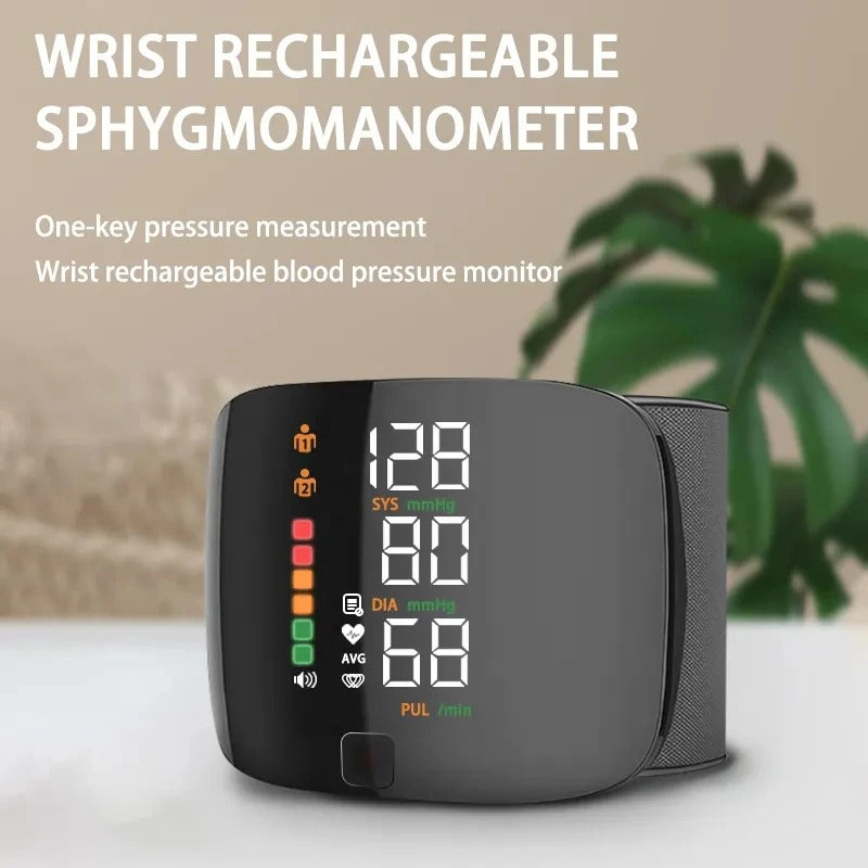 Glevato | Smart Wrist Blood Pressure Monitor – Electronic Portable Sphygmomanometer with Voice Alerts
