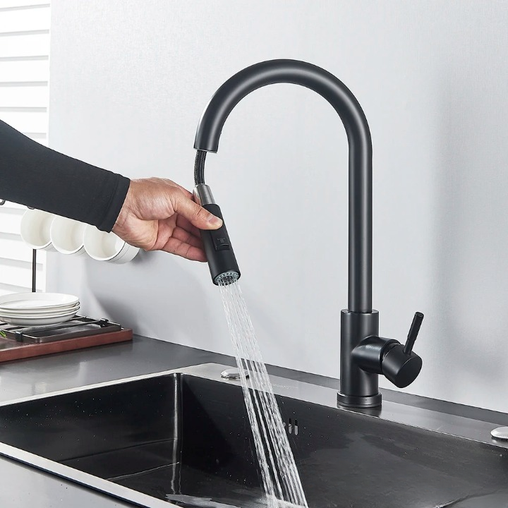 Glevato | SmartTouch | Kitchen Faucet with Touch Sensor and Pull-Down Spray Head – Brushed Nickel