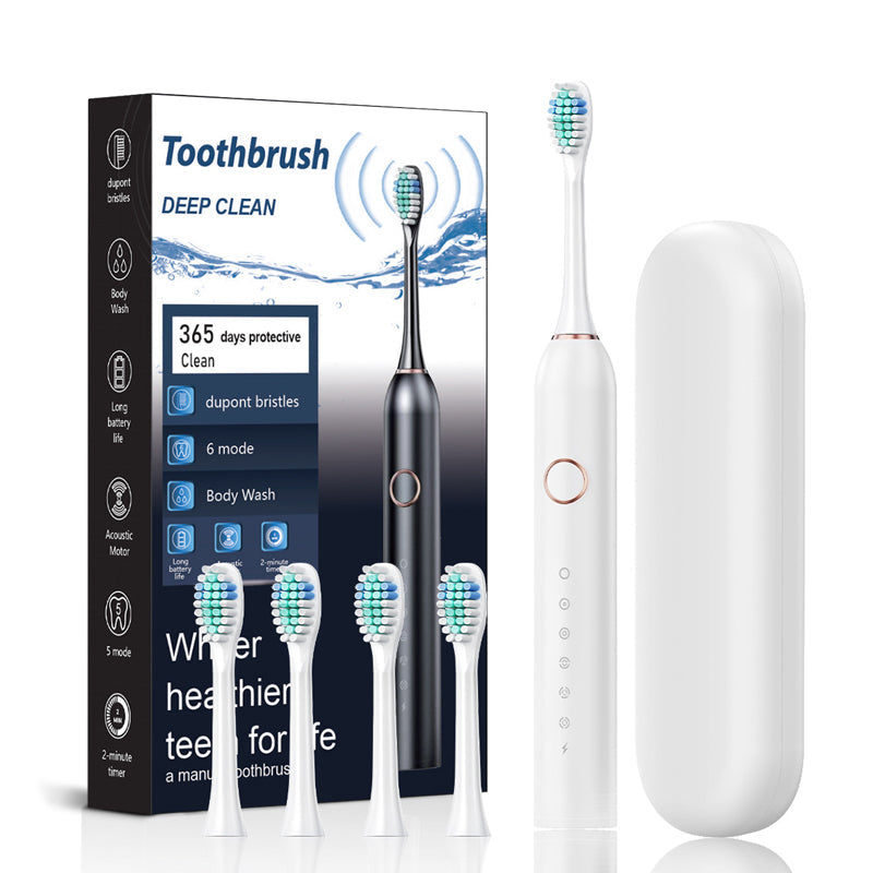 Glevato | Sonic Electric Toothbrush | 6 Modes & IPX7 Waterproof | White, Black, Pink