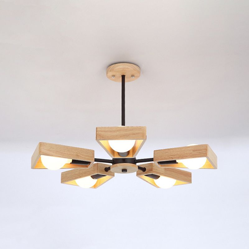Glevato | Sputnik Chandelier Made of Wood | Modern Geometric Design