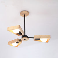 Glevato | Żyrandol Sputnik z drewna | Nowoczesny geometryczny design
