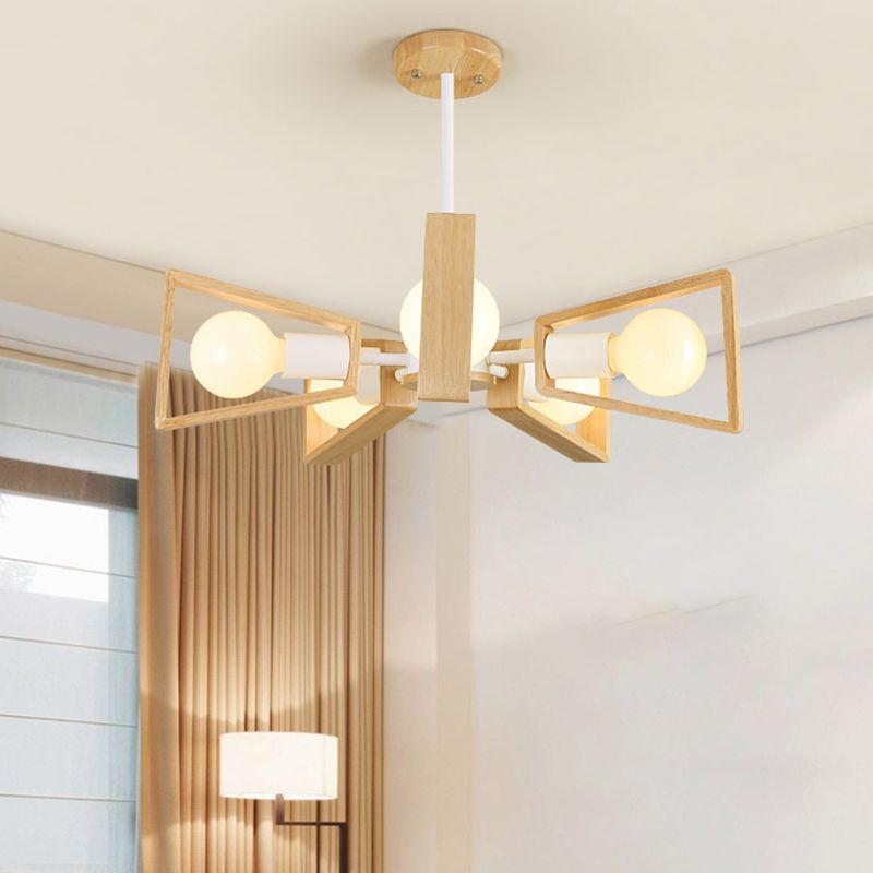Glevato | Sputnik Chandelier Made of Wood | Modern Geometric Design