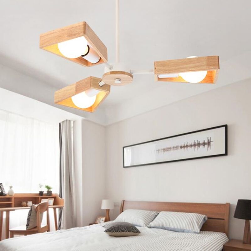 Glevato | Sputnik Chandelier Made of Wood | Modern Geometric Design