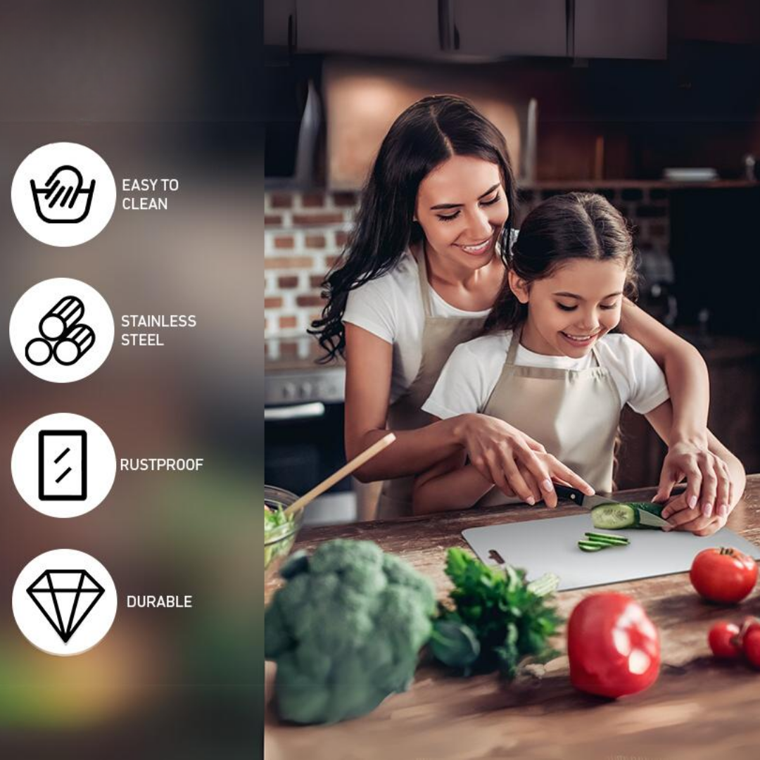Glevato | Stainless Steel Cutting Board for Professionals & Home Cooks