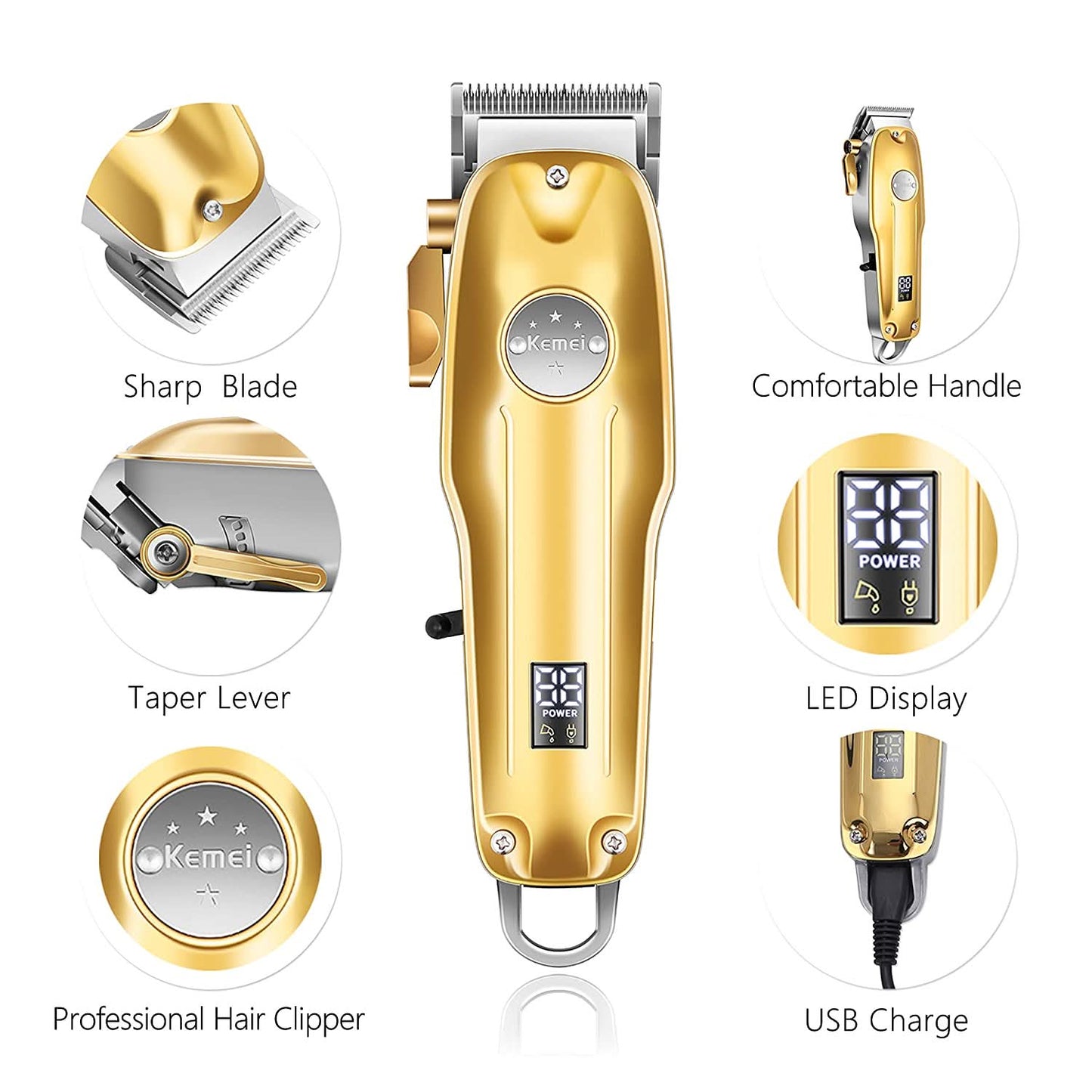 Glevato | SteelEdge X3 3-in-1 Trimmer & Shaver | Precision & Wireless | Black