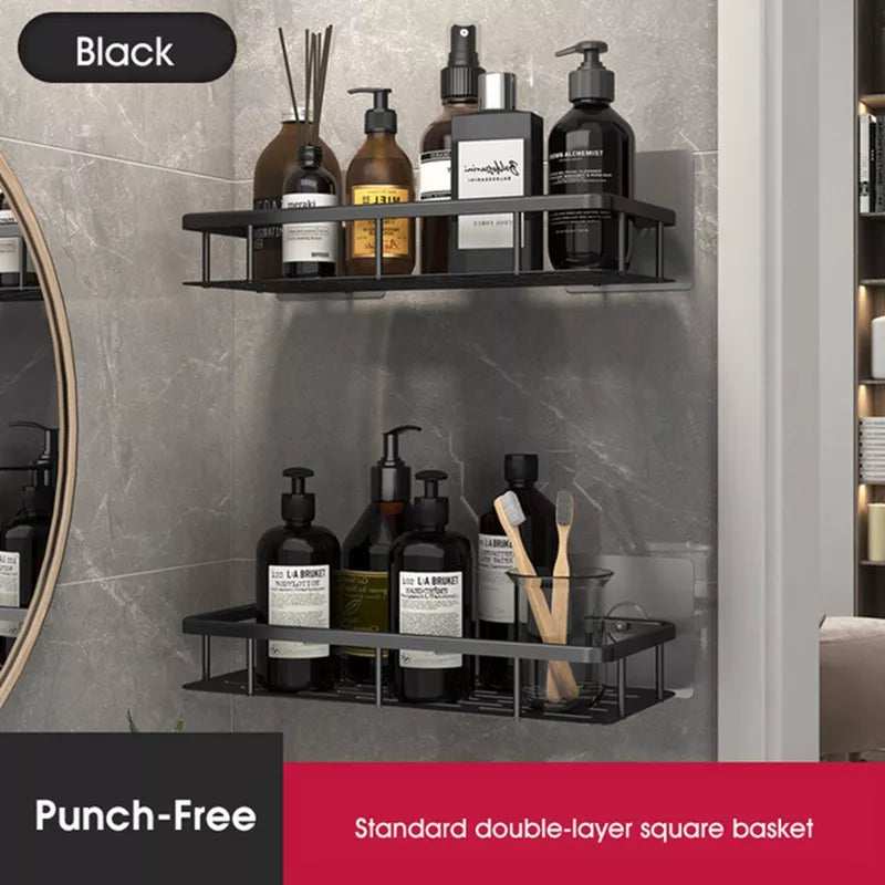 Glevato | Stylish and Practical No-Drill Shower Corner Shelf – Space-Saving Bathroom Storage Rack