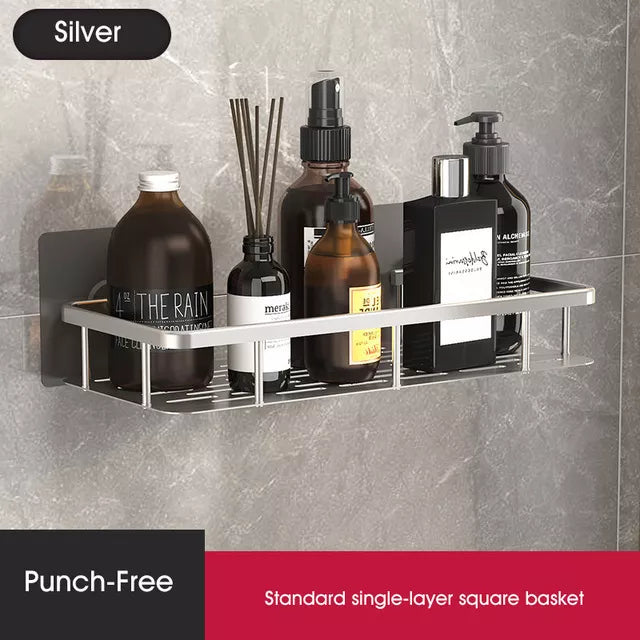 Glevato | Stylish and Practical No-Drill Shower Corner Shelf – Space-Saving Bathroom Storage Rack