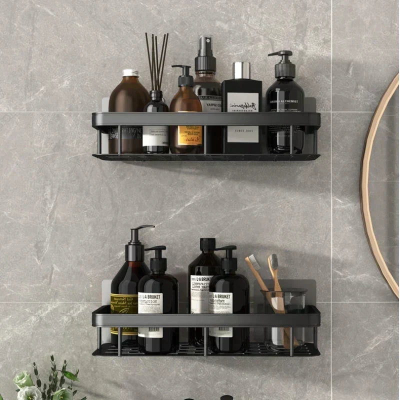 Glevato | Stylish and Practical No-Drill Shower Corner Shelf – Space-Saving Bathroom Storage Rack