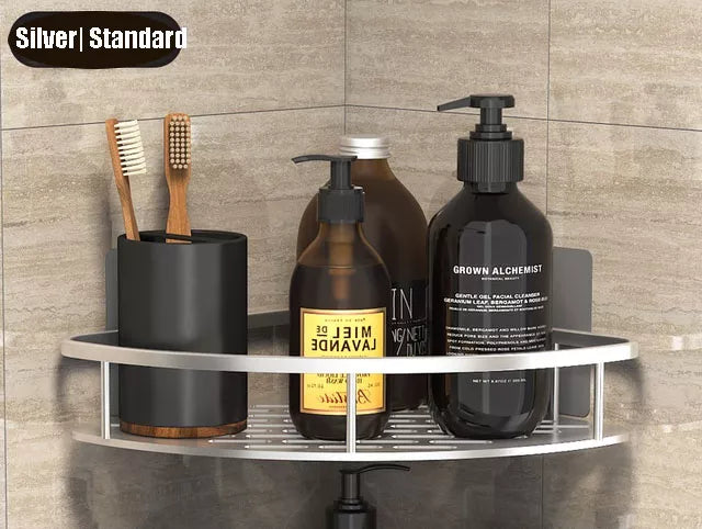 Glevato | Stylish and Practical No-Drill Shower Corner Shelf – Space-Saving Bathroom Storage Rack