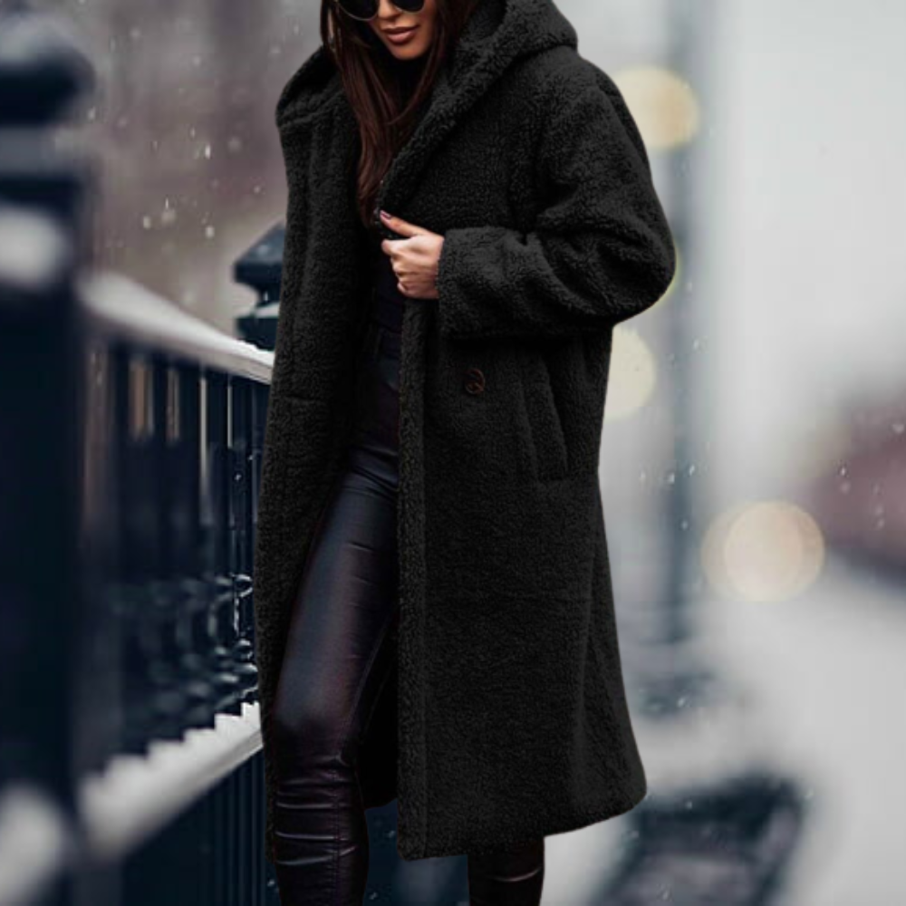 Glevato - The Coziest Elegance Faux Fur Hoodie Jacket