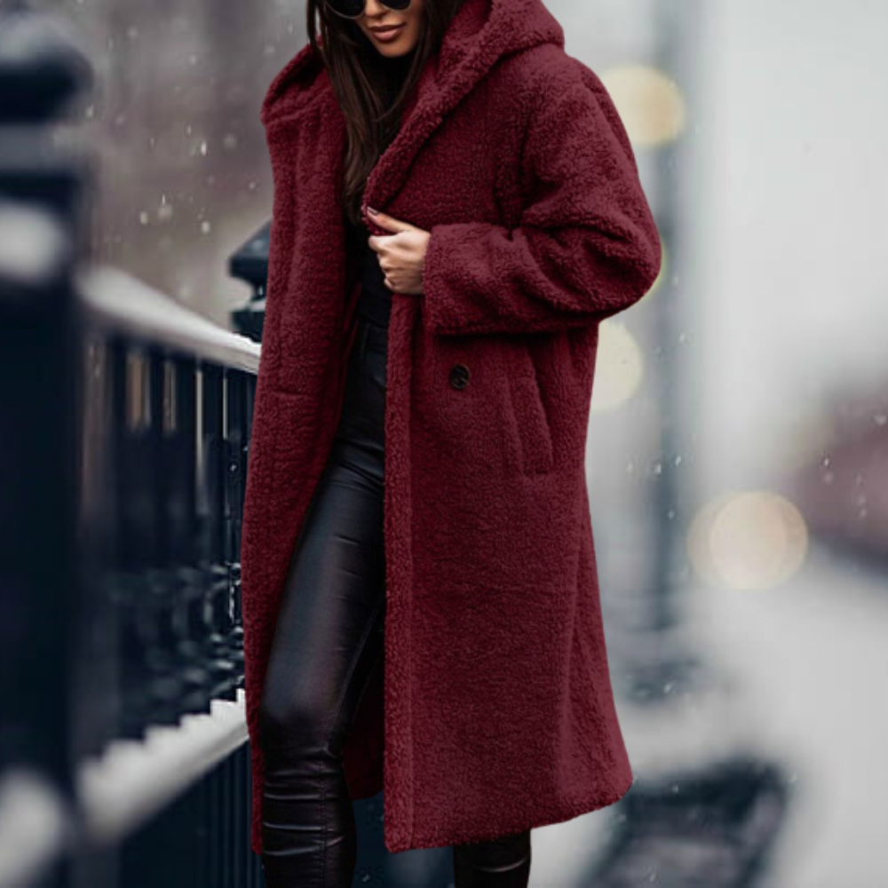 Glevato - The Coziest Elegance Faux Fur Hoodie Jacket