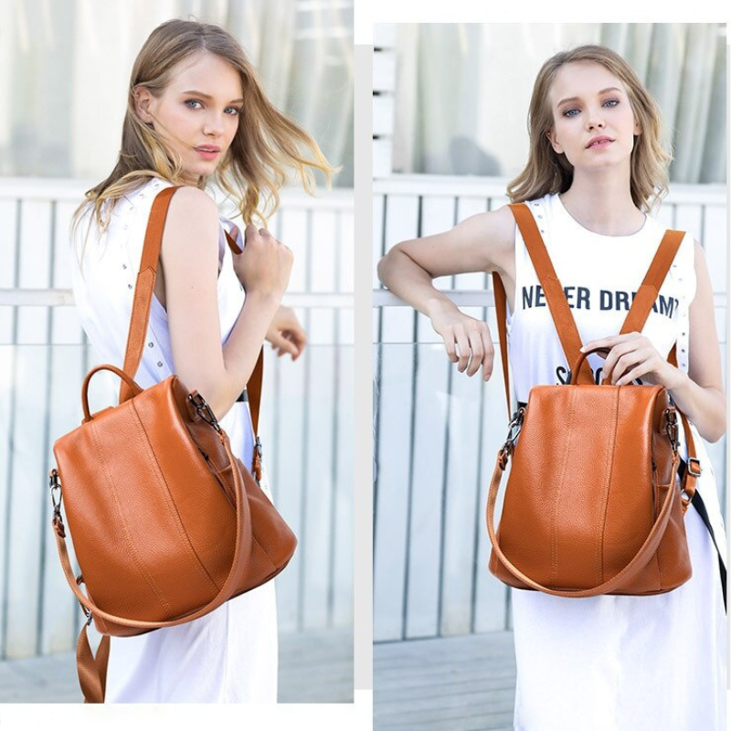 Glevato | Theft-Proof Leather Backpack