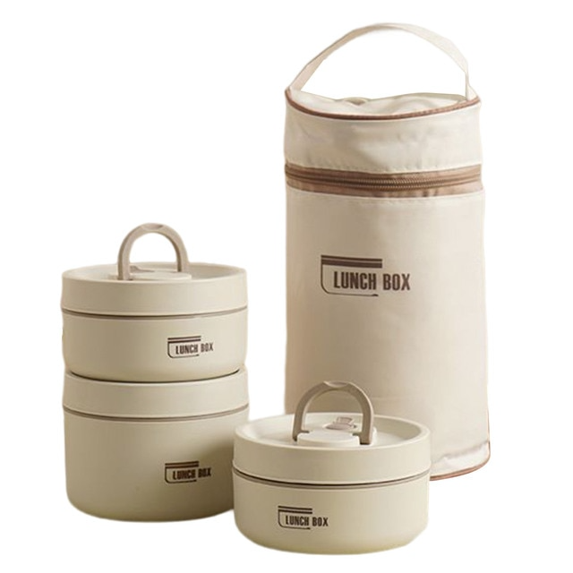 Glevato | ThermoBox Multi-Layered Insulated Lunchbox with FREE Carry Bag