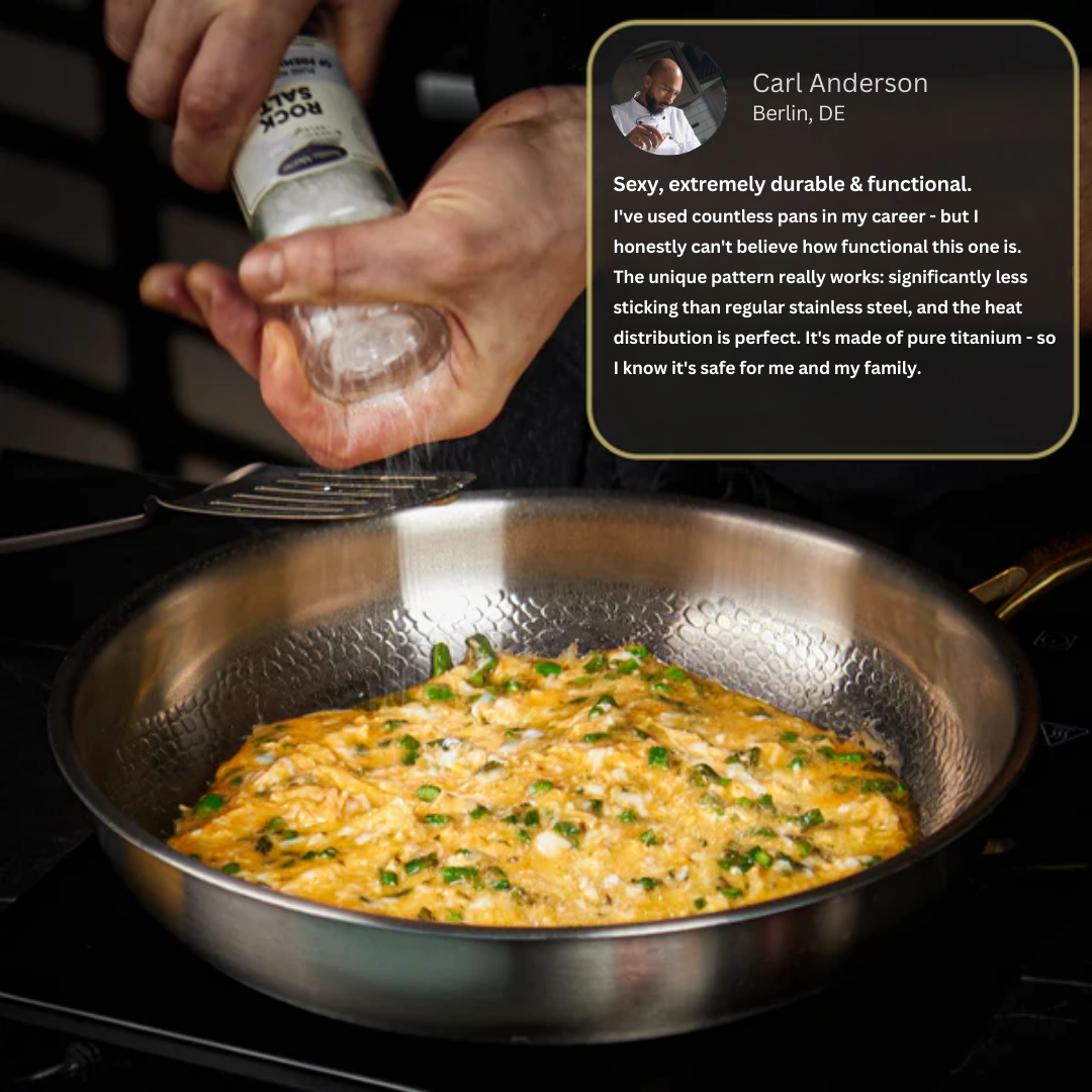 Glevato | Titanium Frying Pan | Non-Toxic, Naturally Non-Stick & Perfect for Healthy Cooking