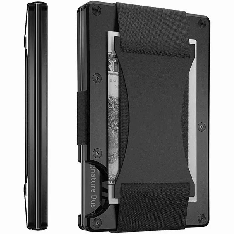 Glevato | Titanium Matte Cobalt Cardholder – Slim & Stylish RFID Wallet for Men & Women