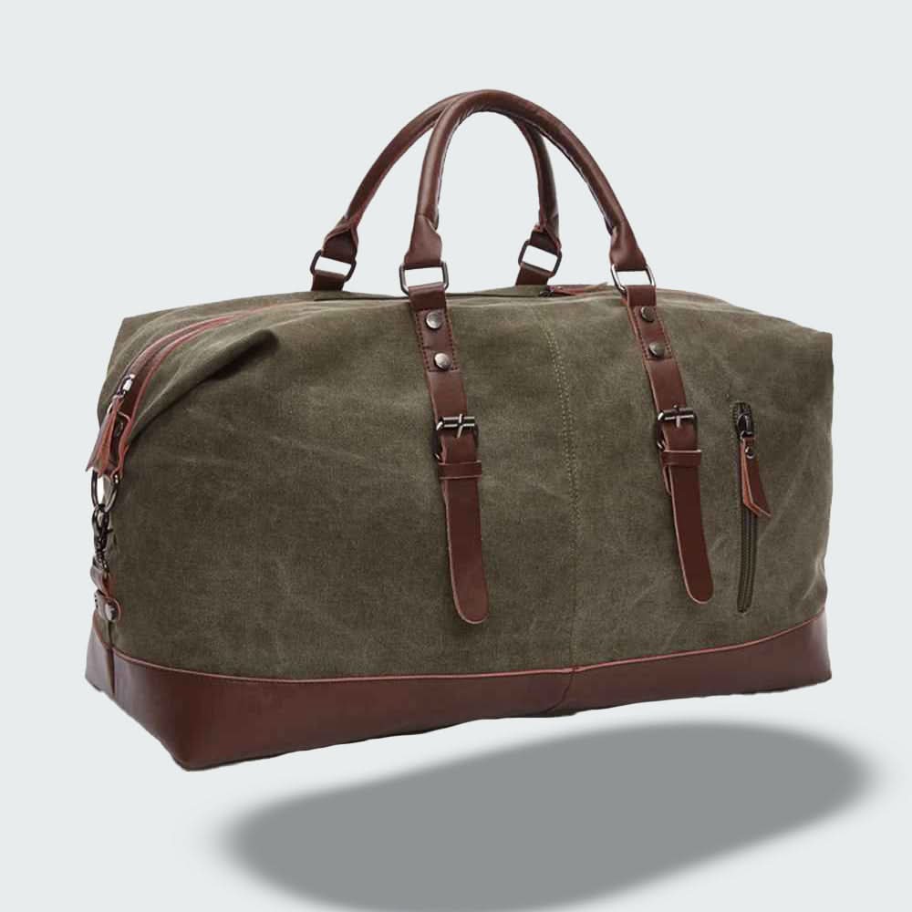 Glevato | Travel Duffle Bag in Waxed Canvas – Durable and Waterproof with Leather Details