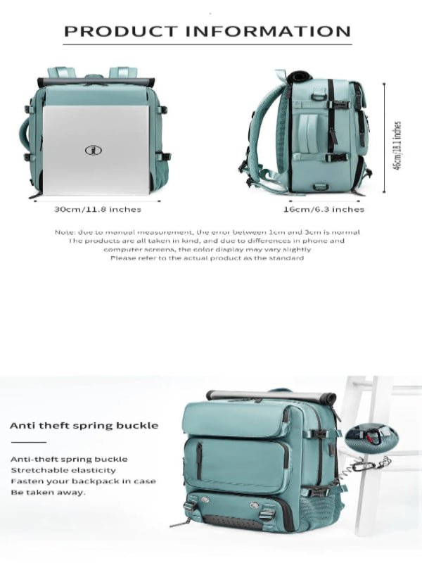 Glevato | TRAVELMAX Pack – Waterproof Travel Backpack with USB Port, Shoe Compartment & Anti-Theft Pocket