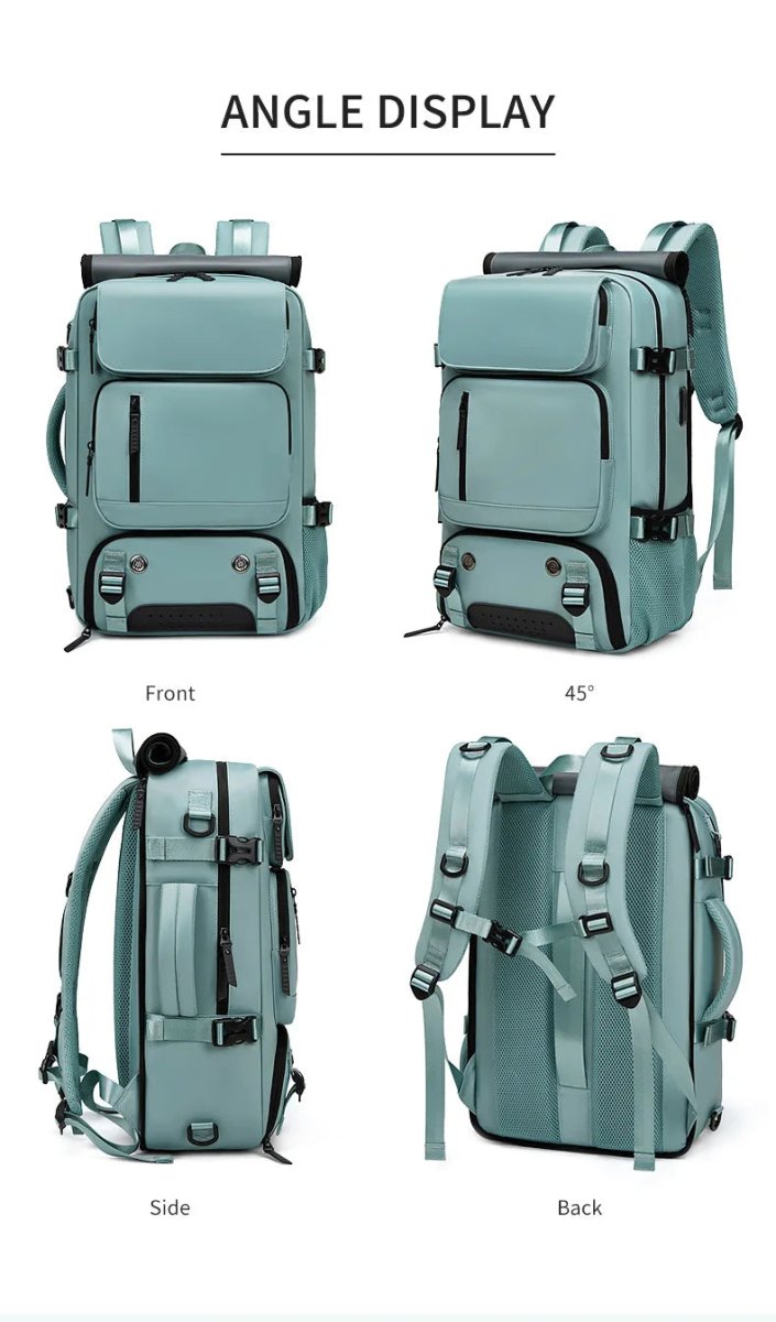 Glevato | TRAVELMAX Pack – Waterproof Travel Backpack with USB Port, Shoe Compartment & Anti-Theft Pocket