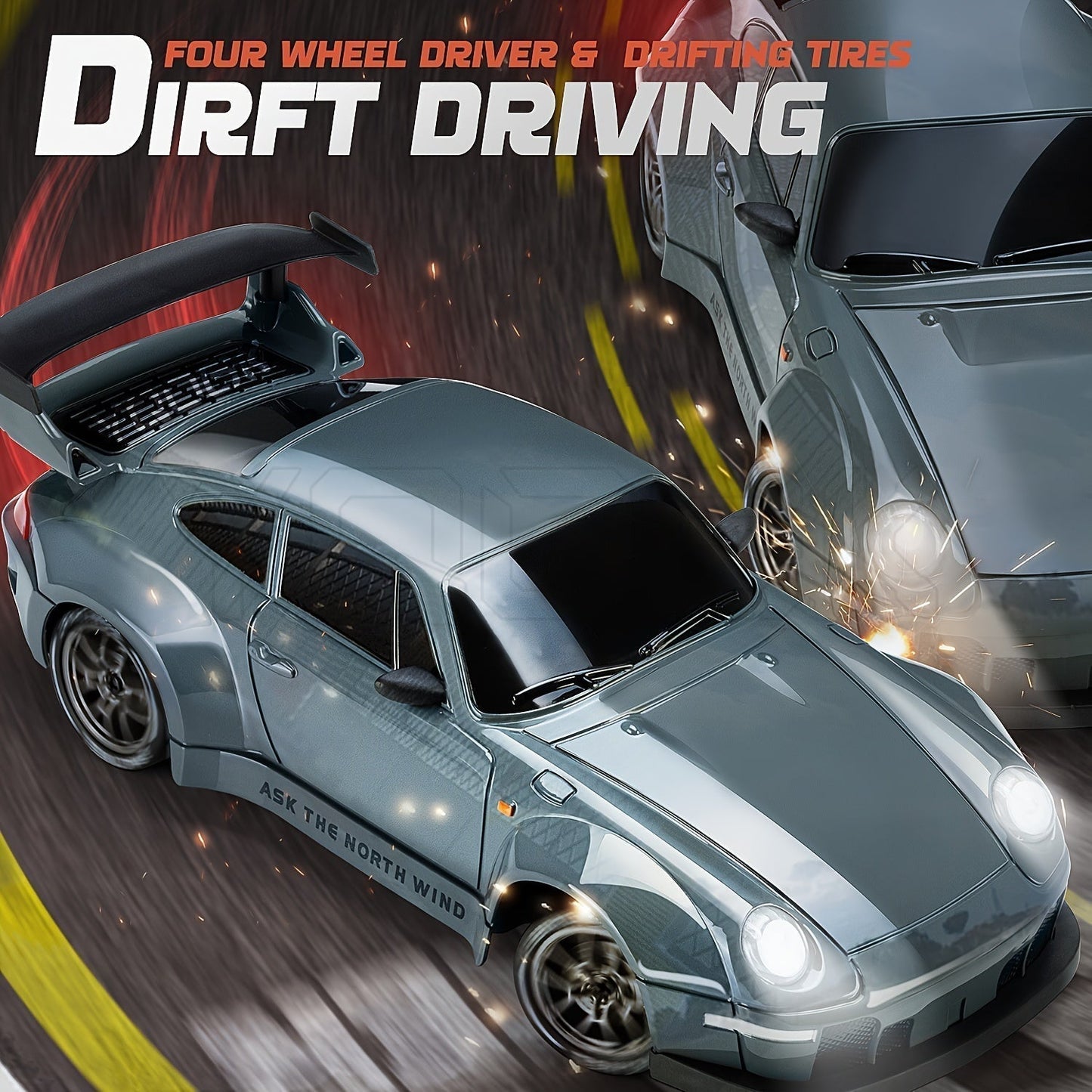Glevato | Ultimate 1:24 RC Drift Car with LED Wheels – Rechargeable 4WD Racing Toy