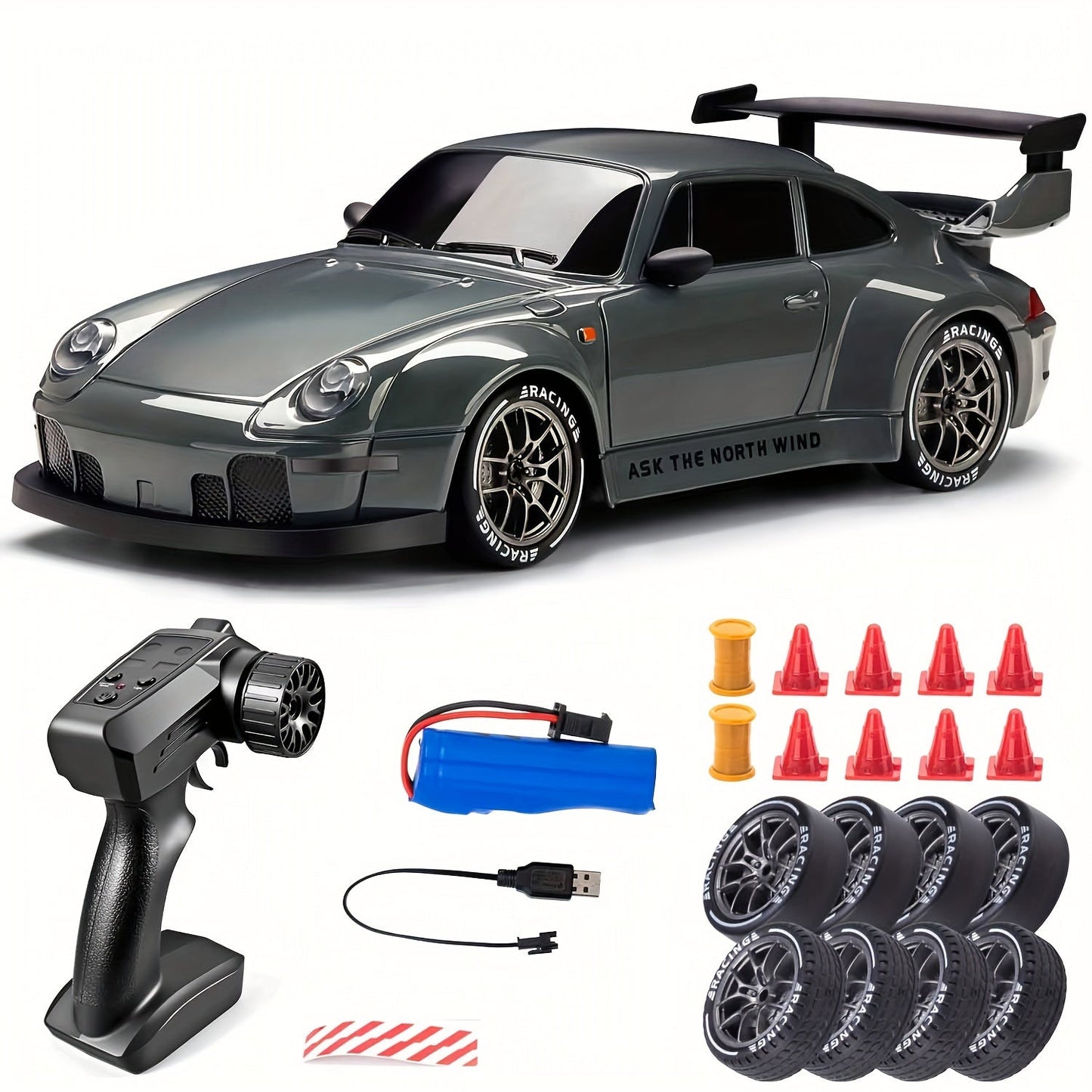Glevato | Ultimate 1:24 RC Drift Car with LED Wheels – Rechargeable 4WD Racing Toy