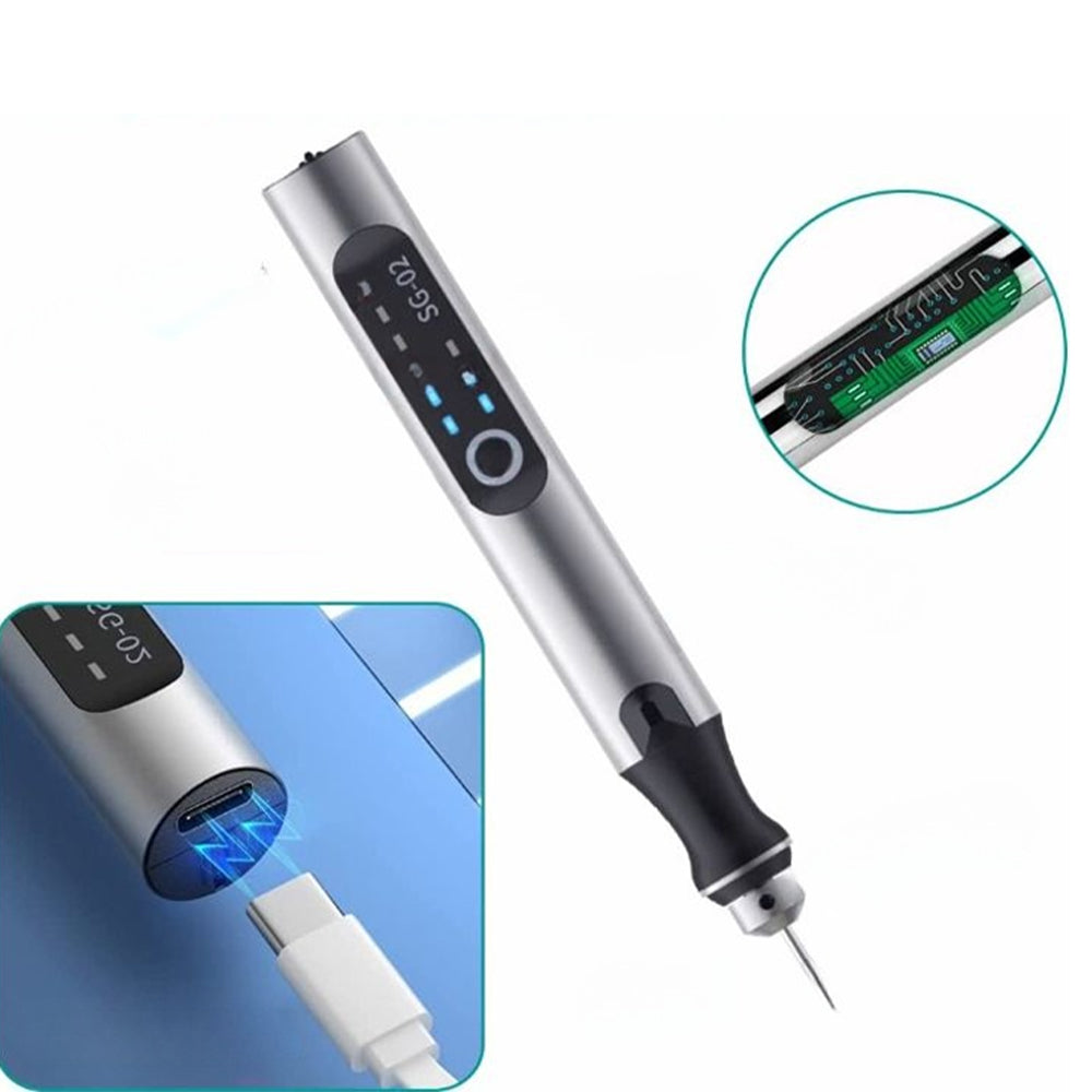 Glevato | USB Rechargeable Engraving Pen | Precise and Quiet | Metal, Adjustable Speed