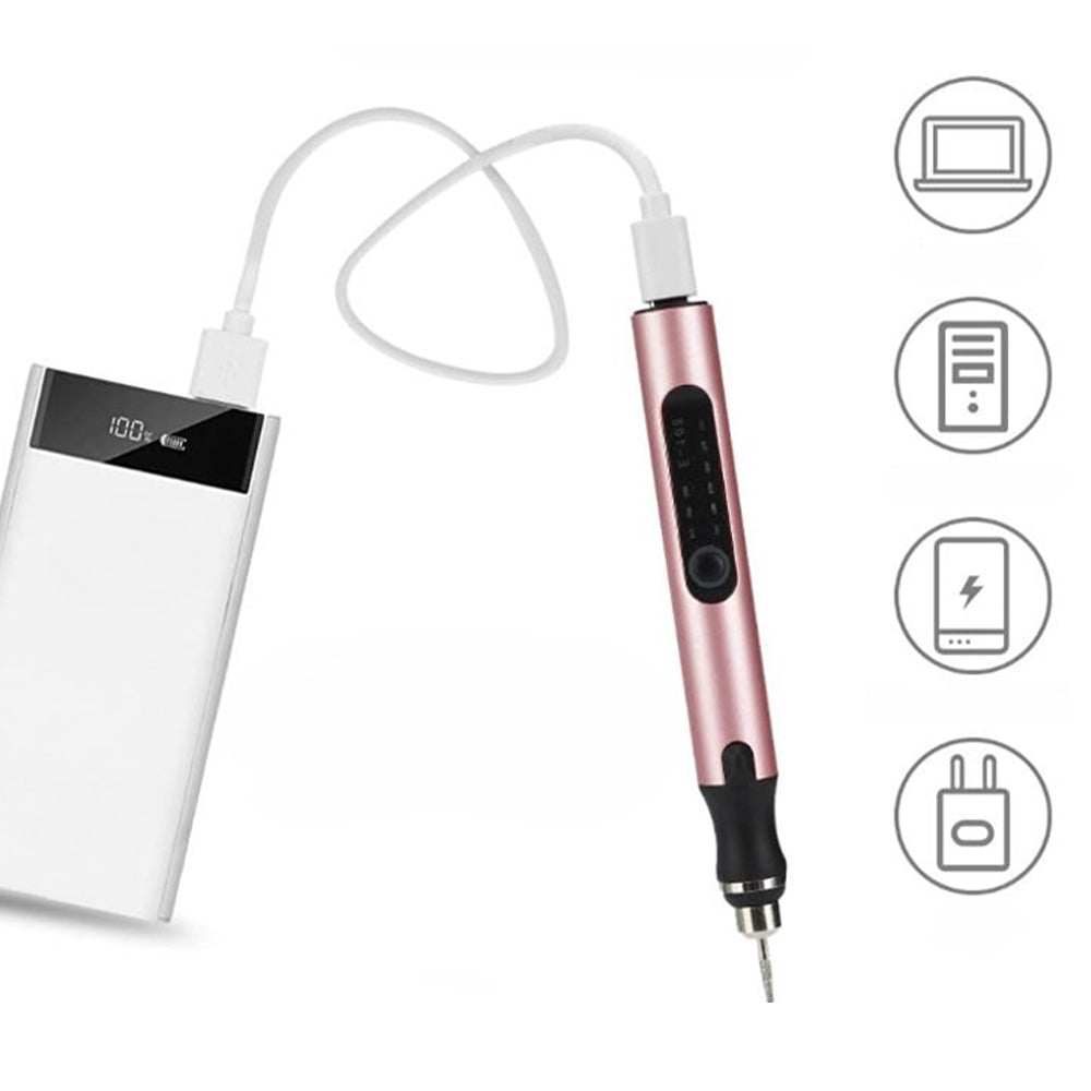 Glevato | USB Rechargeable Engraving Pen | Precise and Quiet | Metal, Adjustable Speed