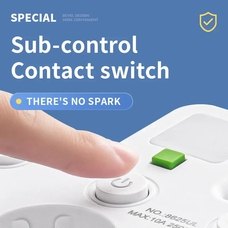 Glevato VOLTRIQ ProLine | 3–4 outlets + 2× USB & 1× Type-C | 2500 W | Surge Protection & Control Switch