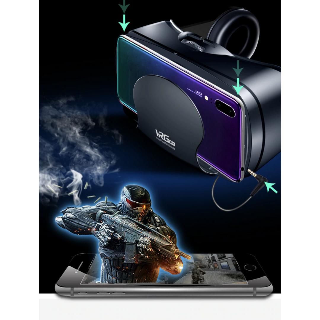 Glevato | VR Headset with Built-in Headphones for iOS/Android Smartphones