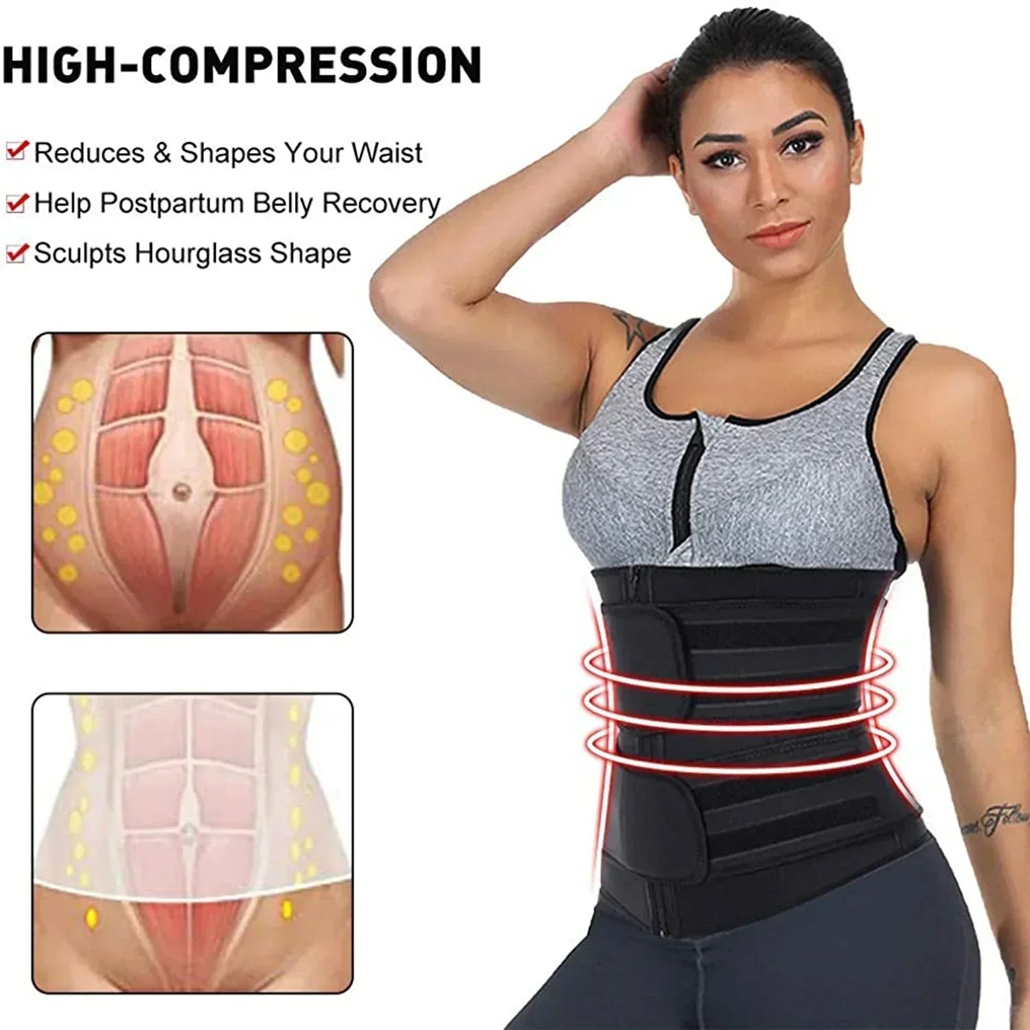 Glevato | Waistband Neoprene Slimming Training Belt