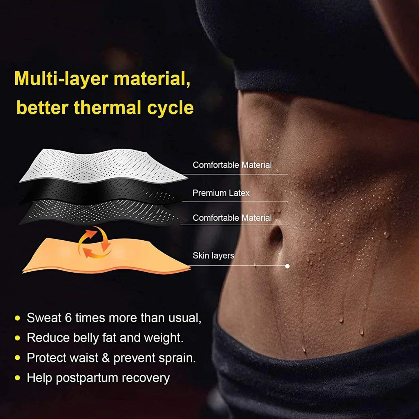 Glevato | Waistband Neoprene Slimming Training Belt