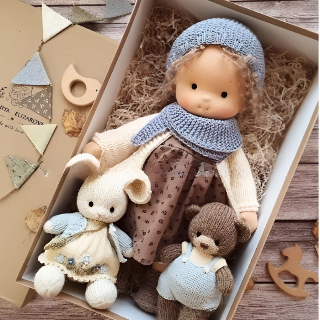 Glevato | Waldorf Cuddly Doll with Knitted Sweater