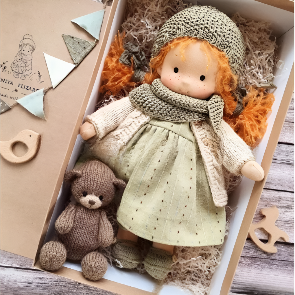 Glevato | Waldorf Cuddly Doll with Knitted Sweater