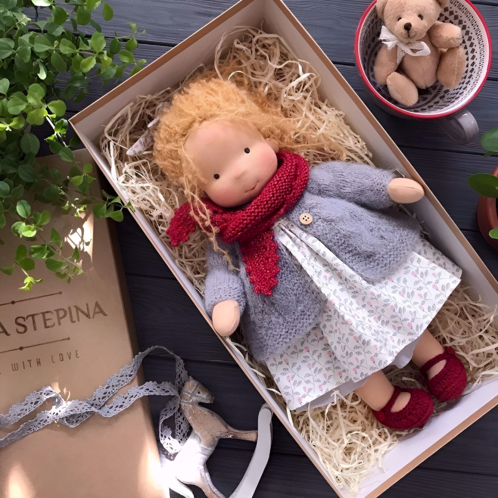 Glevato | Waldorf Cuddly Doll with Knitted Sweater