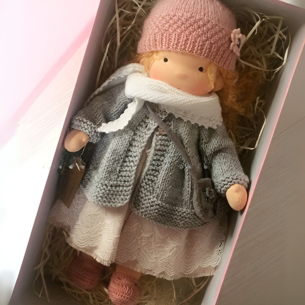 Glevato | Waldorf Soft Cloth Doll with Knitted Cardigan