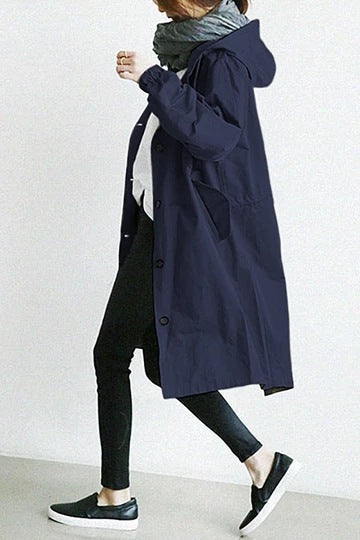 Glevato | Waterproof and Windproof Trench Coat for Women with Hood