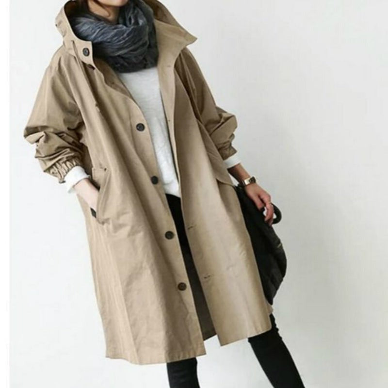 Glevato | Waterproof and Windproof Trench Coat for Women with Hood