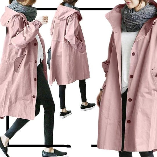 Glevato | Waterproof and Windproof Trench Coat for Women with Hood
