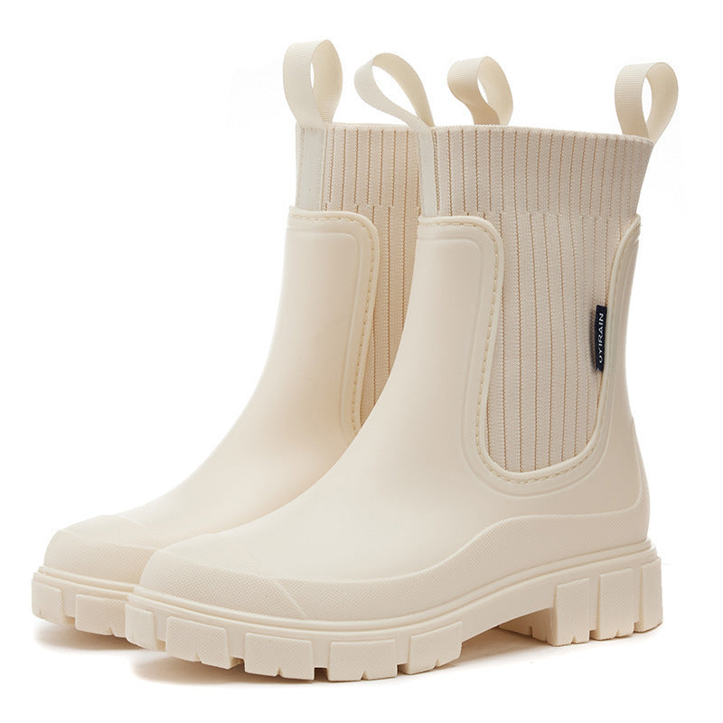 Glevato | Waterproof Rubber Boots for Women | Height-Increasing Platform & Slip-Resistant PVC