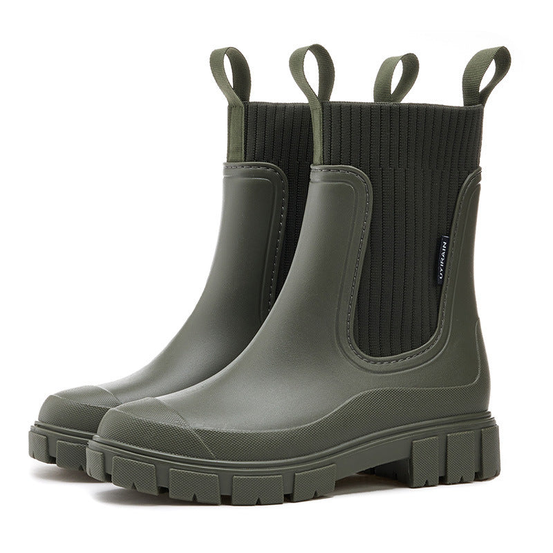 Glevato | Waterproof Rubber Boots for Women | Height-Increasing Platform & Slip-Resistant PVC